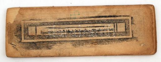 Antik? fanyomatos tibeti imakönyv, 40 lapos, szélein szakadásokkal /  Antique? woodblock printed Tibetan prayer book, 40 pages, with tearings along the edges