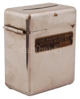 Turul-Magyar Országos Biztosító Intézet R.T. fém perselye, kulcs nélkül, 10x8x5 cm