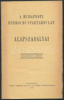 1927 A Budapesti Bérkocsi-Ipartársulat alapszabályai. pp.:16, 19x12cm