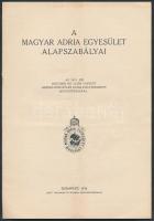 1916 A Magyar Adria Egyesület alapszabályai. Kettéhajtva, pp.:11, 26x18cm