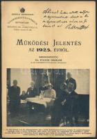 1925 Zsófia Országos Gyermekszanatórium Egyesületének Működési jelentése az 1925. évről. Kettéhajtva, pp.:64, 24x15cm