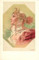 Szecessziós művészlap, kiadja Bruchsteiner és fia / Art Nouveau litho