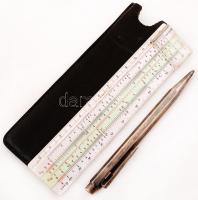 Caran D'Ache Fabr. Suisse ezüstözött töltőceruza és AEG logarléc bőr tokban