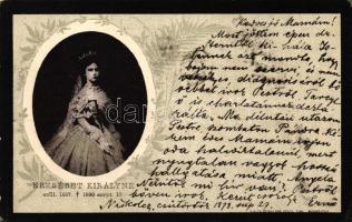 1898 Erzsébet királyné, gyászlap / Sissy, obituary card, Art Nouveau (EK)