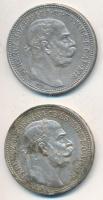 1915KB 1K Ag "Ferenc József" (2x) T:2,2- patina