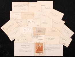 cca 1930-1940 24 db névjegykártya Csongrád megyéből( pl. vitéz Szendrey László alezredes, Dr. Csergő Károly alispán, Dr. Dósa István főszolgabíró, Dr. Héderváry Ernő, stb.)