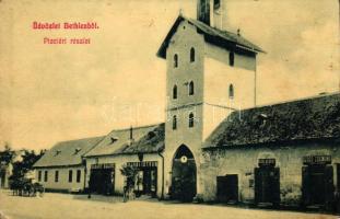 Bethlen, Piac tér, Bárány Bálint, Kajasi István, Deák Albert és Szőcs Zsigmond üzlete, W. L. 1902 / market square, shops (EK)