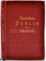 Karl Baedeker: Baedekers Berlin und Umgebung. Mit 5 Karten, 10 Planen und 17 Grundrissen. Leipzig, 1914, Baedeker. Kissé viseltes kiadói egészvászon kötésben.