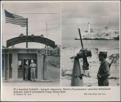 cca 1960-1970 4 db különféle háborúval kapcsolatos MTI fotó (Vietnám, Szingapúr, stb.), különböző mé...