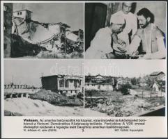 cca 1960-1970 4 db különféle háborúval kapcsolatos MTI fotó (Vietnám, Szingapúr, stb.), különböző mé...
