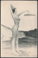 Kalapröptetés, erotikus fotó, 14x9 cm /
erotic photo, 14x9 cm