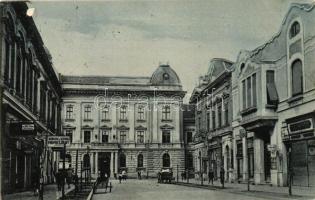 Szatmárnémeti visszatért, Törvényszék, Birou de Voiaj menetjegyiroda, Szobovits üzlete, gyógyszertár / court, shops, pharmacy (fa)