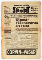 1939 A Nemzeti Sport XXXI. évfolyamának 145. száma, benne a Újpest-Ferencváros 4:1-es meccsről szóló cikkel