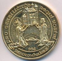 Lebó Ferenc (1960-) 1996. "II. János Pál pápa látogatása - Pannonhalma, Győr" aranyozott B...