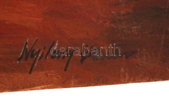 Nyilassy jelzéssel: Pipázó. Olaj, karton, 46×34 cm