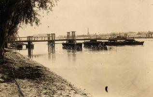 1928 Komárom, Komorn; katonai híd / military bridge, photo
