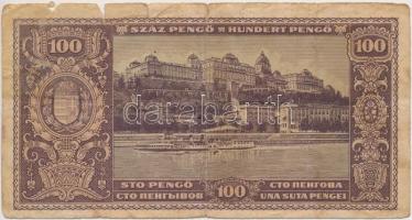 1945. 100P "E 011", vízjeles, "BÜNTETÉS" szóban "N" felett lemezhiba T...