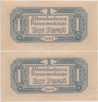 1944. 1P (2x) "A Vöröshadsereg Parancsnoksága" T:I-,II-,III szép papír