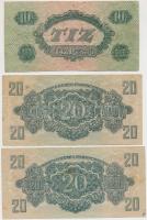 1944. 1P + 5P (3x) + 10P + 20P (2x) + 50P (2x) + 100P mind "A Vöröshadsereg Parancsnoksága"...