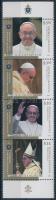Pope Francis margin set in 4 stripe, Ferenc pápa sor ívszéli 4-es csíkban