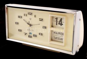 Retró kínai óra + manuálisan állítható naptár, jó állapotban