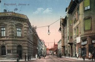 Nagyvárad, Rákóczi út, Széchenyi szálloda / street, hotel, shops
