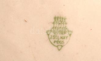 Zsolnay porcelán süteményes tál, matricás, hibátlan, jelzett, d: 29 cm