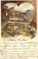 18 db RÉGI motívumlap, vegyes minőség, pár lithoval; főleg üdvözlő / 18 old motive cards, mixed qual...