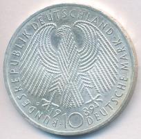 NSZK 1989G 10M Ag "40 éves az NSZK" T:1-,2  FRG 1989G 10 Mark Ag "40 Year-German Federal Republic" C:AU,XF