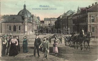 Miskolc, Erzsébet tér, Kossuth szobor, kollázs (EK)