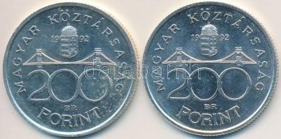 1992. 200Ft Ag "MNB" (2x) T:2,2-