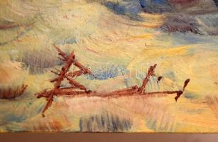 Olvashatatlan jelzéssel: Asztali csendélet. Olaj, farost, 20×30 cm