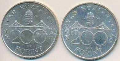 1994. 200Ft Ag "Deák" (2x) T:2,2-