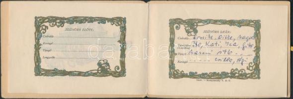 1925 Katolikus Bál táncrend, kinyithatós, 8x13cm