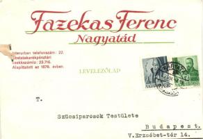 Fazekas Ferenc szűcsiparos, Nagyatád / Hungarian furrier advertisement (EK)