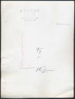 Vámos László: Alkonyati zsánerkép, hátoldalon feliratozott, pecséttel jelzett fotó, egyik sarkán tör...