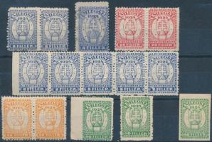 1924 MLEOSZ 15 db segélybélyeg, közte összefüggések