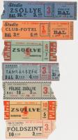 cca 1942-1944 7 db különböző mozijegy(Pátria, Studio, Kamara Mozgószínház, Pest Filmszínház, Rialto)