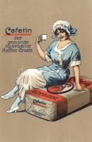 Cafetin, der gesunde sparsame Kaffee-Ersatz / German Coffee advertisement, litho