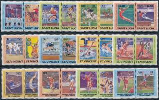 St. Lucia, St. Vincent és St. Vincent/Bequia 1984 Summer Olympics ,Los Angeles 3 set in pairs, St. Lucia, St. Vincent és St. Vincent/Bequia 1984 Nyári Olimpia, Los Angeles 3 db sor párokban