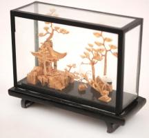 cca 1960 Kínai türelemüveg, parafa, 6×8 cm