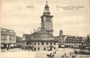 Brassó, Brasov; Ferencz József tér, Franz Josef Platz / square, shops