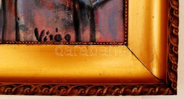 Hahnné Virág Tera/Terézia (1896-?): Műteremben. Olaj, vászon, jelzett, keretben, 50×60 cm