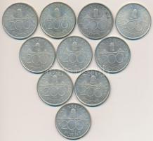 1993. 200Ft Ag "MNB" (10x) T:2,2-