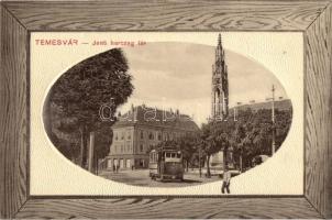 Temesvár, Jenő herceg tér, villamos / Square, tram