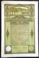 Budapest 1920. "Budapest Székesfőváros" 4 1/2%-os kötelezvénye 1000K-ról magyar és német n...