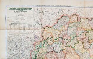 Magyarország Közigazgatási Térképe 1918-ban, az 1942. évi határokkal (84x117cm, kogutowich Manó) szakadozott, ragasztott