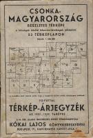 1937 Csonka Magyarország részletes térképe 23 térképlapon (Atlasz formában, Kókai Lajos kiadása kisebb szakadásokkal)