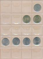 104db-os vegyes magyar és külföldi fémpénz tétel műbőr érmetartó albumba rendezve T:vegyes
104pcs o...