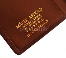 1938 Márer Arnold Fűrészüzem, naptár szép bőr borításban, 12x9cm